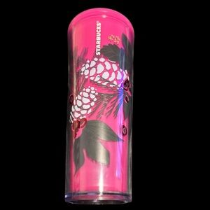 Starbucks Pink and Black Tropical Tumbler